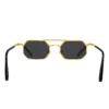 Classic Octagon Unisex Sunglasses – Gold Frame, Black Lens