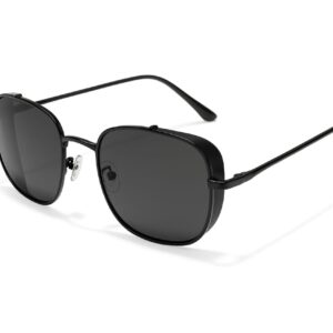Stylish Matte Black Hexagonal Sunglasses for Men & Women
