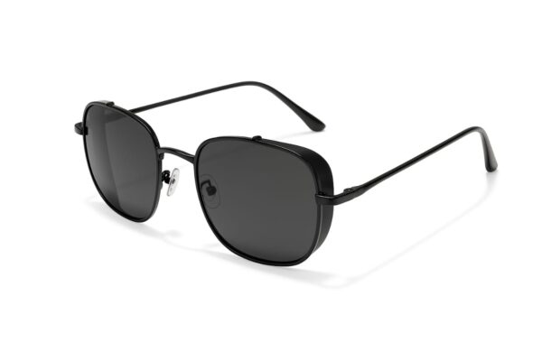 s Stylish Matte Black Hexagonal Sunglasses for Men & Women