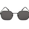 Stylish Matte Black Hexagonal Sunglasses for Men & Women