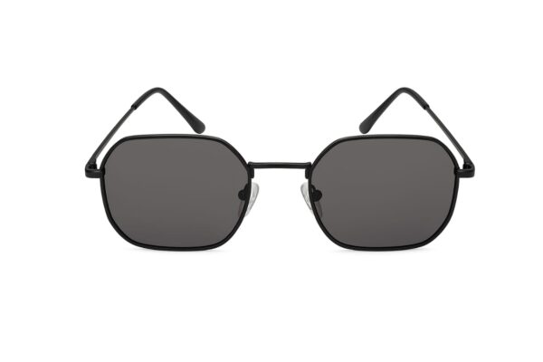 t Stylish Matte Black Hexagonal Sunglasses for Men & Women