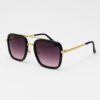 Luxury Square Sunglasses with Gold Detailing – Unisex UV Protection