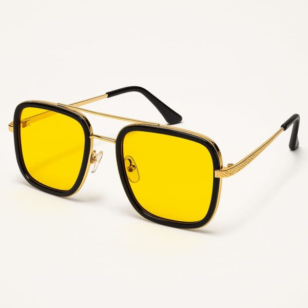 z Retro Square Yellow Lens Sunglasses – Unisex UV Protection